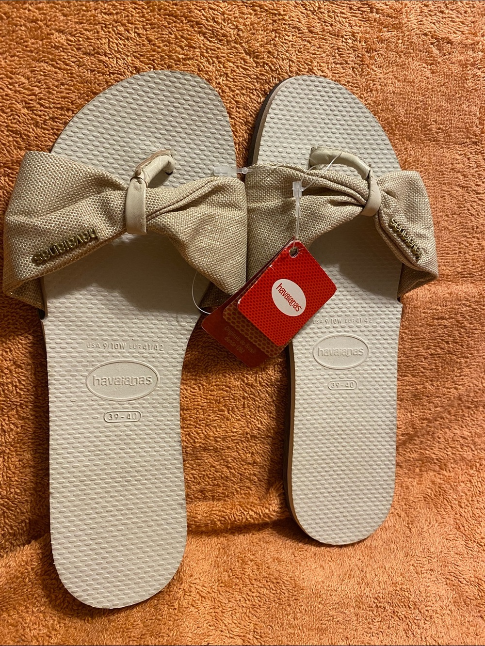 Havaianas Women's Cream Bow Slide Sandals